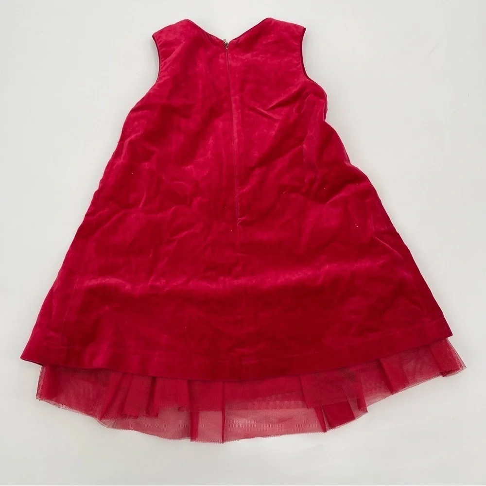 Vintage The Children's Place red velour‎ dress tulle jumper Christmas size 3T